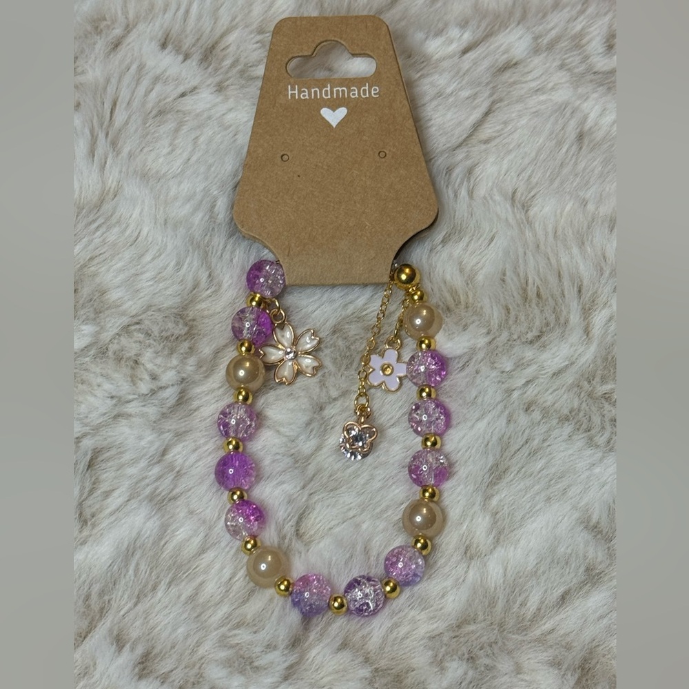 Adjustable Bead Bracelet with Charms